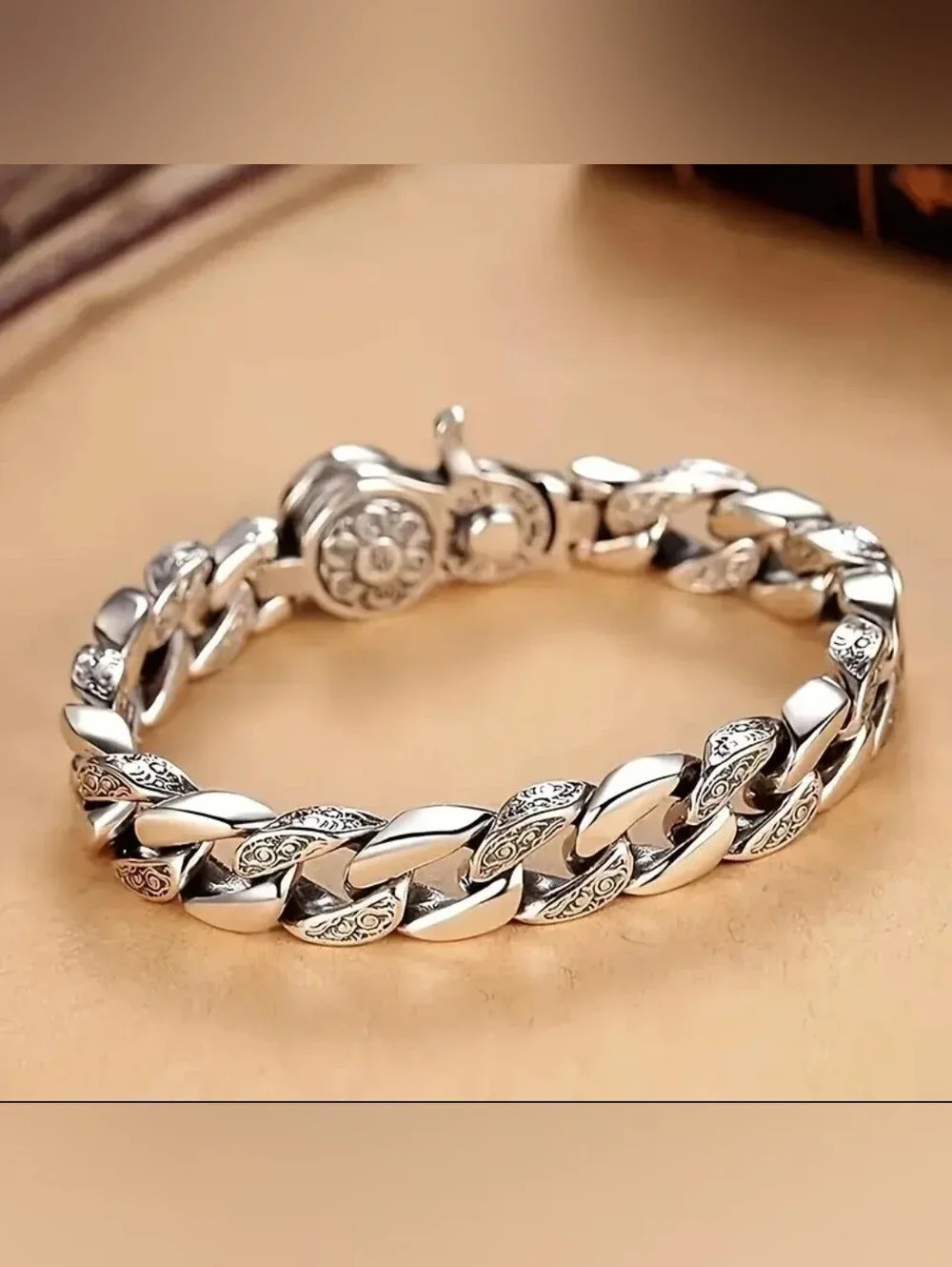 925 Sterling Silver Men's Fashion Bracelet Classic Designer Style Hypoallergenic